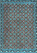 Machine Washable Abstract Light Blue Contemporary Rug, wshcon2896lblu