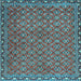 Square Machine Washable Abstract Light Blue Contemporary Rug, wshcon2896lblu