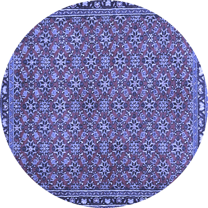 Round Machine Washable Abstract Blue Contemporary Rug, wshcon2896blu