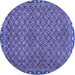 Round Machine Washable Abstract Blue Contemporary Rug, wshcon2896blu