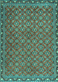 Abstract Turquoise Contemporary Rug, con2896turq