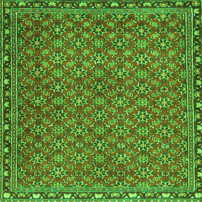 Serging Thickness of Abstract Green Contemporary Rug, con2896grn