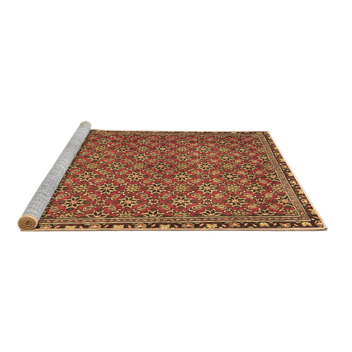 Sideview of Machine Washable Abstract Brown Contemporary Rug, wshcon2896brn