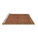 Sideview of Machine Washable Abstract Brown Contemporary Rug, wshcon2896brn