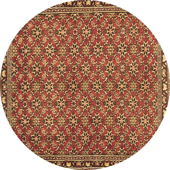 Round Machine Washable Abstract Brown Contemporary Rug, wshcon2896brn