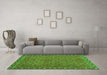 Machine Washable Abstract Green Contemporary Area Rugs in a Living Room,, wshcon2896grn