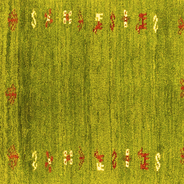 Square Machine Washable Abstract Yellow Contemporary Rug, wshcon2897yw