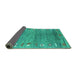 Sideview of Abstract Turquoise Contemporary Rug, con2897turq