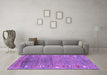 Machine Washable Abstract Purple Contemporary Area Rugs in a Living Room, wshcon2897pur