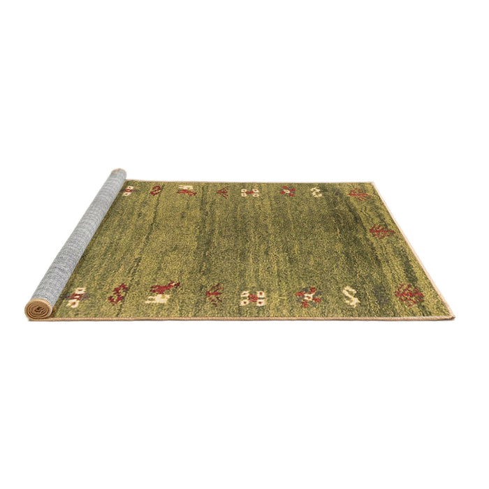 Sideview of Machine Washable Abstract Brown Contemporary Rug, wshcon2897brn