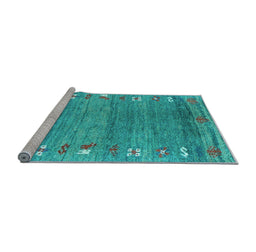Sideview of Machine Washable Abstract Light Blue Contemporary Rug, wshcon2897lblu