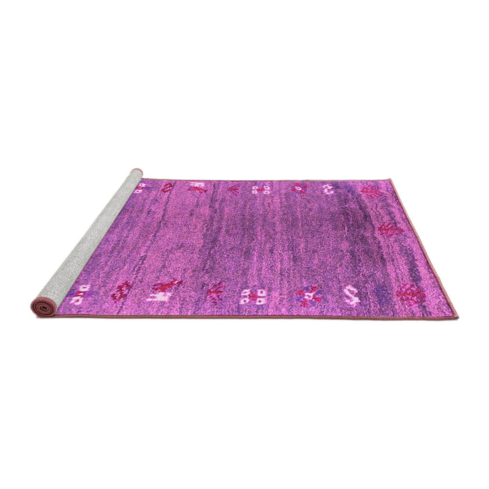 Sideview of Machine Washable Abstract Pink Contemporary Rug, wshcon2897pnk