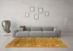 Machine Washable Abstract Orange Contemporary Area Rugs in a Living Room, wshcon2897org