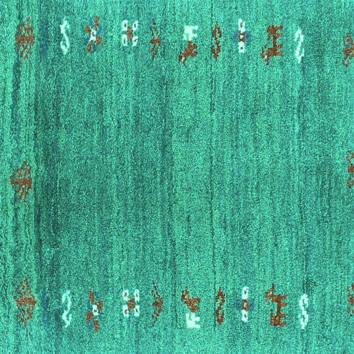 Square Machine Washable Abstract Turquoise Contemporary Area Rugs, wshcon2897turq