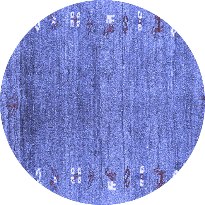 Round Machine Washable Abstract Blue Contemporary Rug, wshcon2897blu