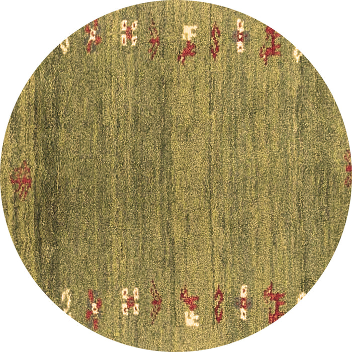Round Machine Washable Abstract Brown Contemporary Rug, wshcon2897brn