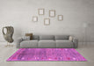 Machine Washable Abstract Pink Contemporary Rug in a Living Room, wshcon2897pnk