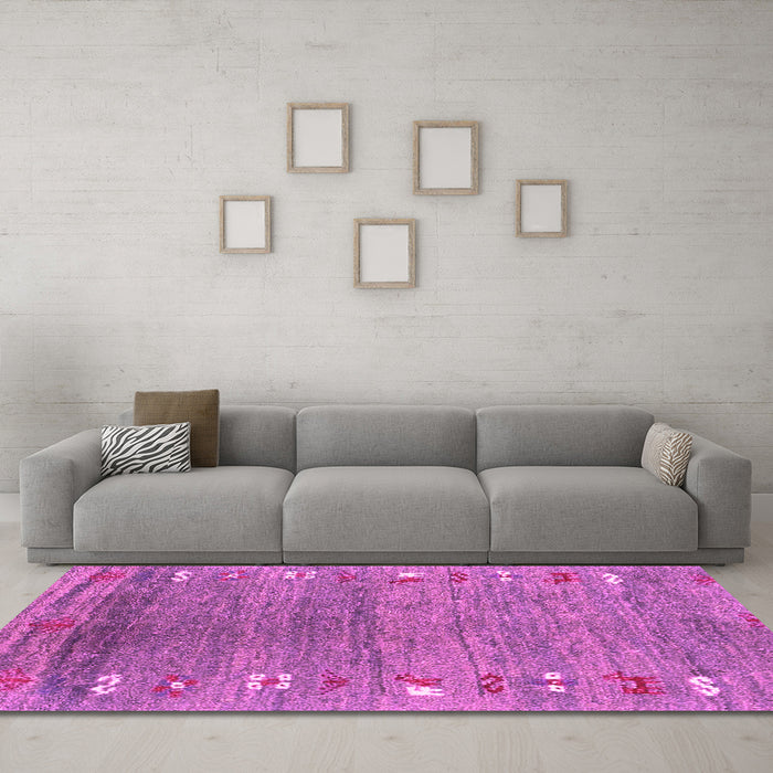Machine Washable Abstract Pink Contemporary Rug in a Living Room, wshcon2897pnk