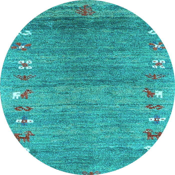 Round Machine Washable Abstract Light Blue Contemporary Rug, wshcon2897lblu