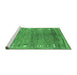 Sideview of Machine Washable Abstract Emerald Green Contemporary Area Rugs, wshcon2897emgrn