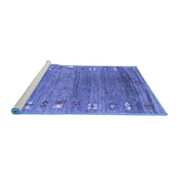 Sideview of Machine Washable Abstract Blue Contemporary Rug, wshcon2897blu