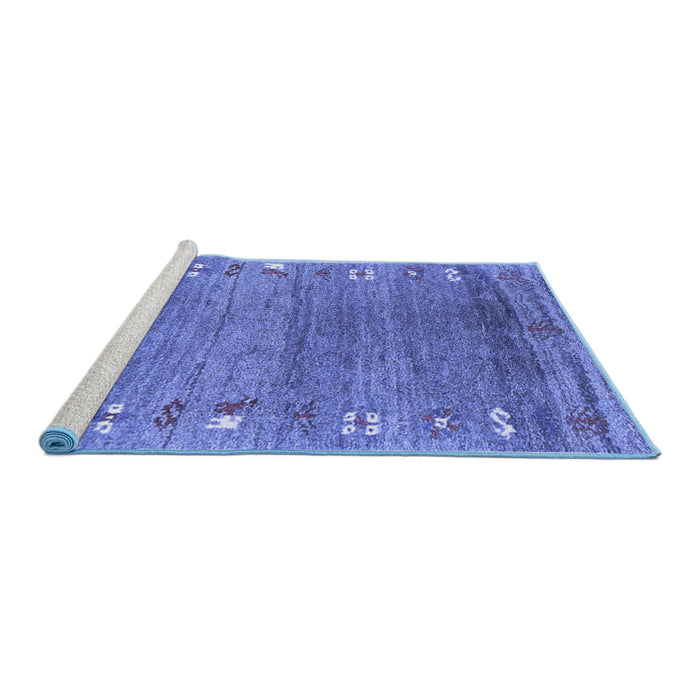 Sideview of Machine Washable Abstract Blue Contemporary Rug, wshcon2897blu
