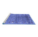 Sideview of Machine Washable Abstract Blue Contemporary Rug, wshcon2897blu