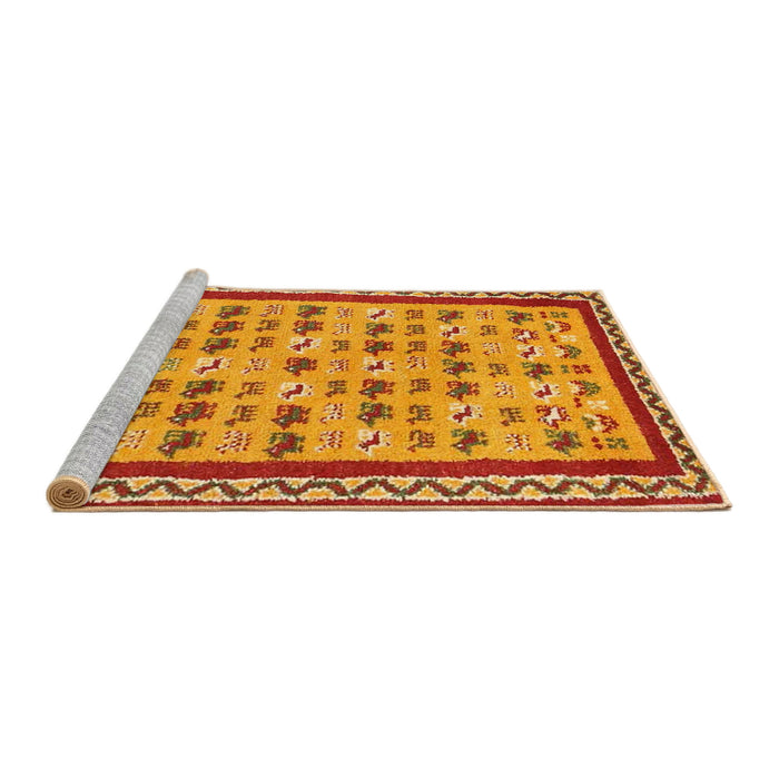 Serging Thickness of Machine Washable Contemporary Orange Rug, wshcon2898