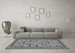 Machine Washable Abstract Gray Contemporary Rug in a Living Room,, wshcon2898gry