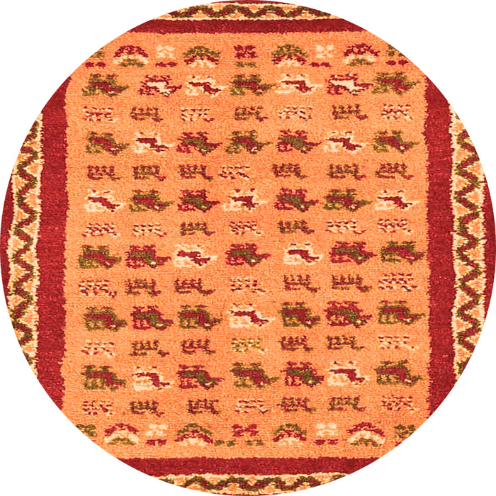 Square Abstract Orange Contemporary Rug, con2898org