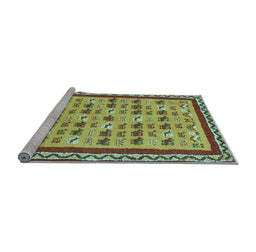 Sideview of Machine Washable Abstract Light Blue Contemporary Rug, wshcon2898lblu