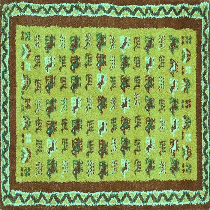 Square Abstract Turquoise Contemporary Rug, con2898turq