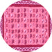 Round Abstract Pink Contemporary Rug, con2898pnk