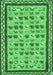 Machine Washable Abstract Emerald Green Contemporary Area Rugs, wshcon2898emgrn