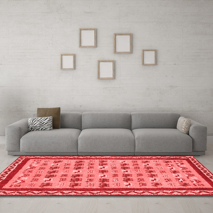 Contemporary Red Washable Rugs