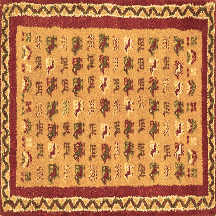 Square Abstract Brown Contemporary Rug, con2898brn