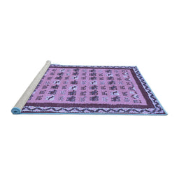 Sideview of Machine Washable Abstract Blue Contemporary Rug, wshcon2898blu