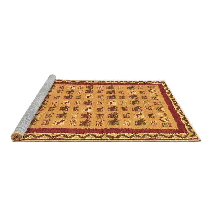 Sideview of Machine Washable Abstract Brown Contemporary Rug, wshcon2898brn