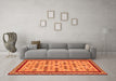 Machine Washable Abstract Orange Contemporary Area Rugs in a Living Room, wshcon2898org