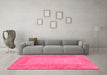 Machine Washable Abstract Pink Contemporary Rug in a Living Room, wshcon2899pnk