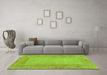 Machine Washable Abstract Green Contemporary Area Rugs in a Living Room,, wshcon2899grn