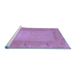 Sideview of Machine Washable Abstract Blue Contemporary Rug, wshcon2899blu