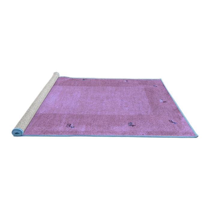 Sideview of Machine Washable Abstract Blue Contemporary Rug, wshcon2899blu