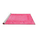 Sideview of Machine Washable Abstract Pink Contemporary Rug, wshcon2899pnk