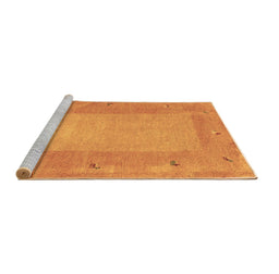 Sideview of Machine Washable Abstract Brown Contemporary Rug, wshcon2899brn