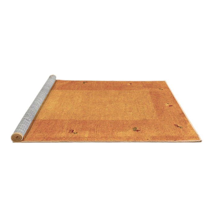 Sideview of Machine Washable Abstract Brown Contemporary Rug, wshcon2899brn