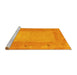 Sideview of Machine Washable Abstract Yellow Contemporary Rug, wshcon2899yw