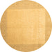 Round Abstract Brown Contemporary Rug, con289brn