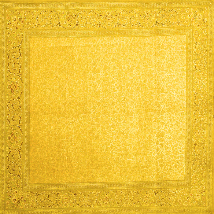 Square Abstract Yellow Contemporary Rug, con289yw