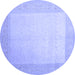 Round Abstract Blue Contemporary Rug, con289blu